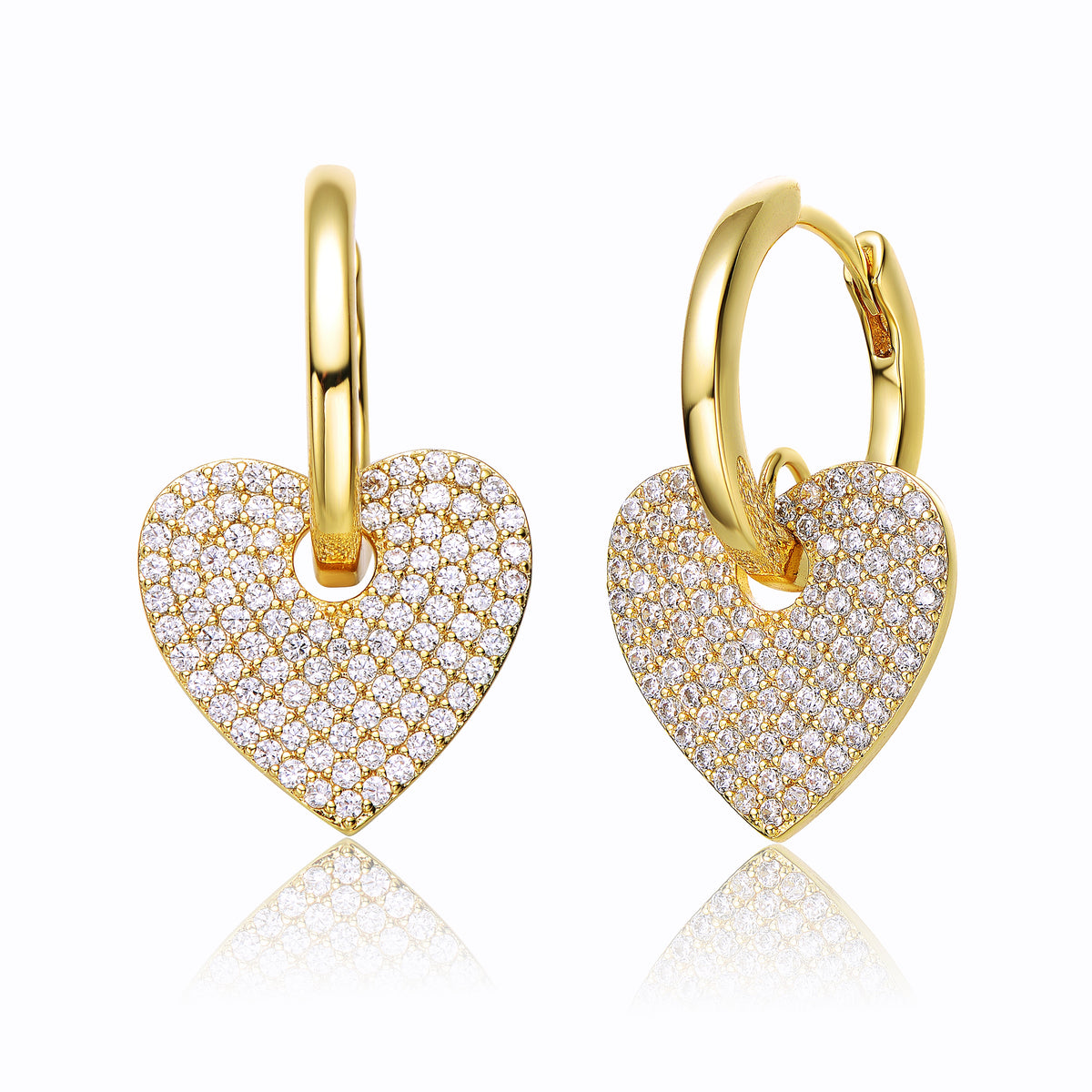 Rachel Koen Tiny Heart Stud Earrings Screw factory Back 14K Yellow Gold