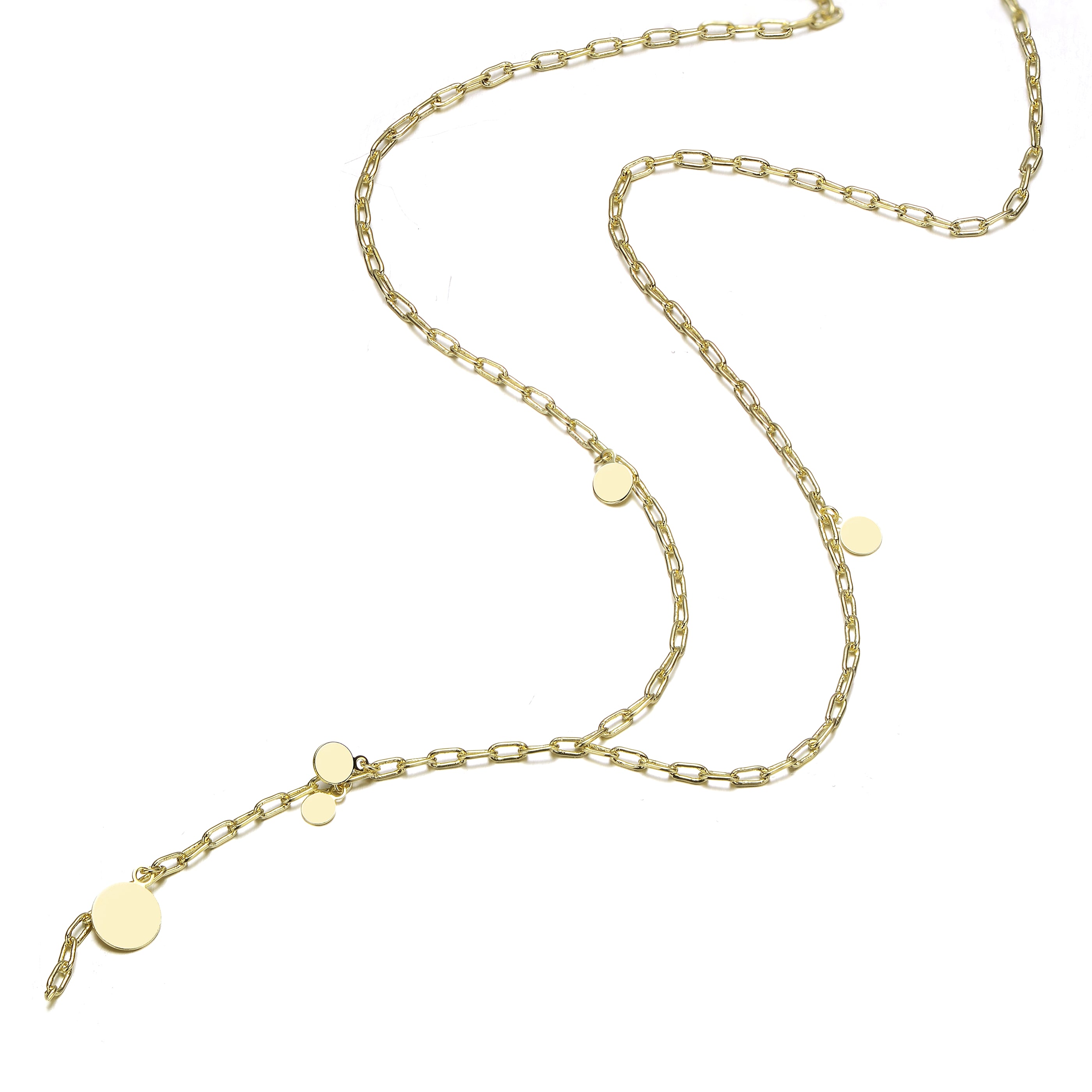 14K Gold Plated "Y" Paperclip Necklace
