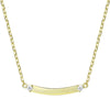 14K Gold Plated Cubic Zirconia Curved Bar Necklace