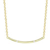 14K Gold Plated Cubic Zirconia Curved Bar Necklace