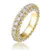 Gold Plated Clear Cubic Zirconia Band Ring