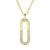 14k Gold Plated Cubic Zirconia Geometrical Pendant Necklace