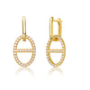 Rg 14k Gold Plated Cubic Zirconia Dangle Earrings