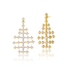 Rg 14k Gold Plated Cubic Zirconia Drop Earrings