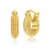 Rg 14k Gold Plated Bead Hoop Earrings