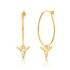 Rg 14k Gold Plated Cubic Zirconia Hoop Earrings