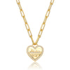 Rg 14k Gold Plated Cubic Zirconia Charm Necklace