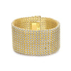 Rg 14k Gold Plated With Diamond Cubic Zirconia Lux Mesh Link Bracelet