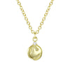 14k Gold Plated Cubic Zirconia Assymetrical Pendant Necklace