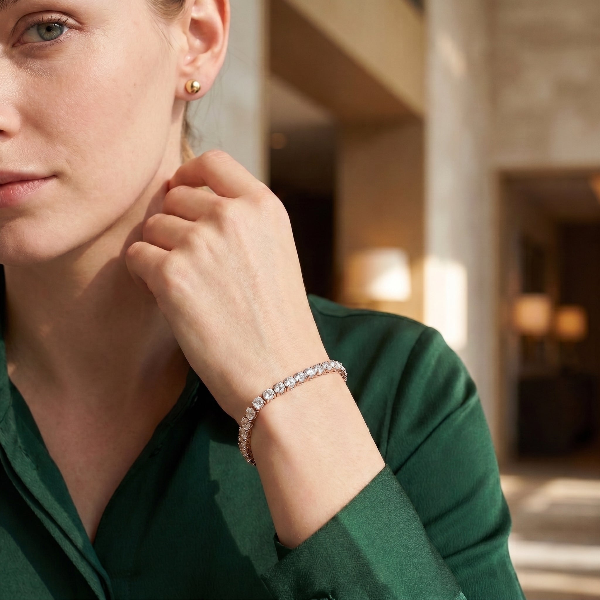 White Gold Plated Cubic Zirconia 4MM Tennis Bracelet – Rachel Glauber