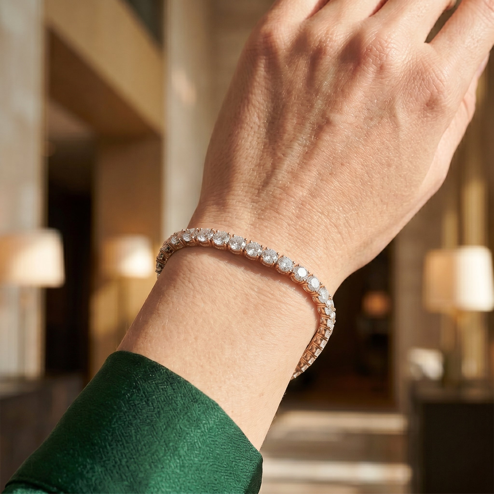 女王蜂　qbbracelet ブレスレット Mサイズ White Gold Plated Cubic Zirconia 4MM Tennis Bracelet – Rachel Glauber