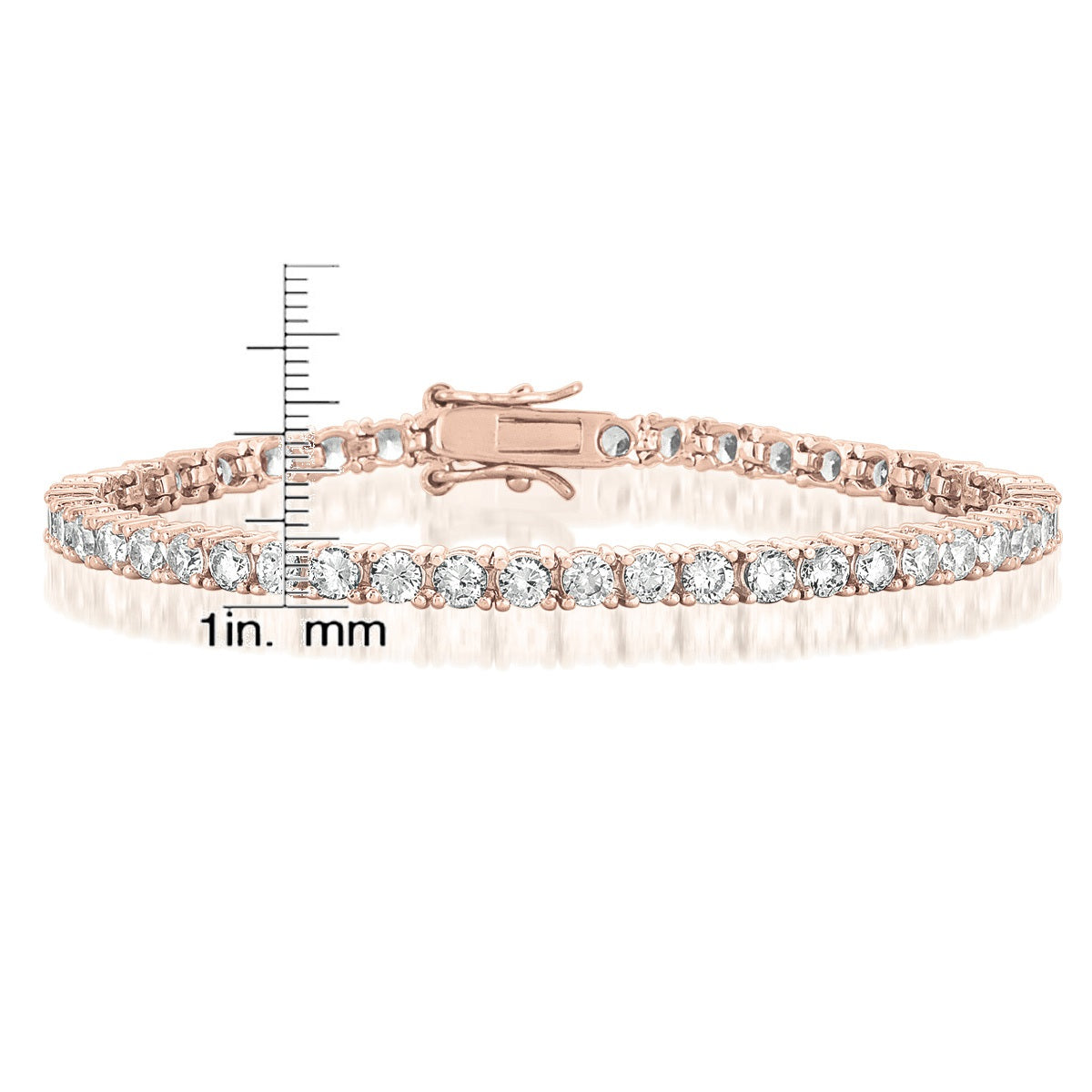 White Gold Plated Cubic Zirconia 4MM Tennis Bracelet – Rachel Glauber
