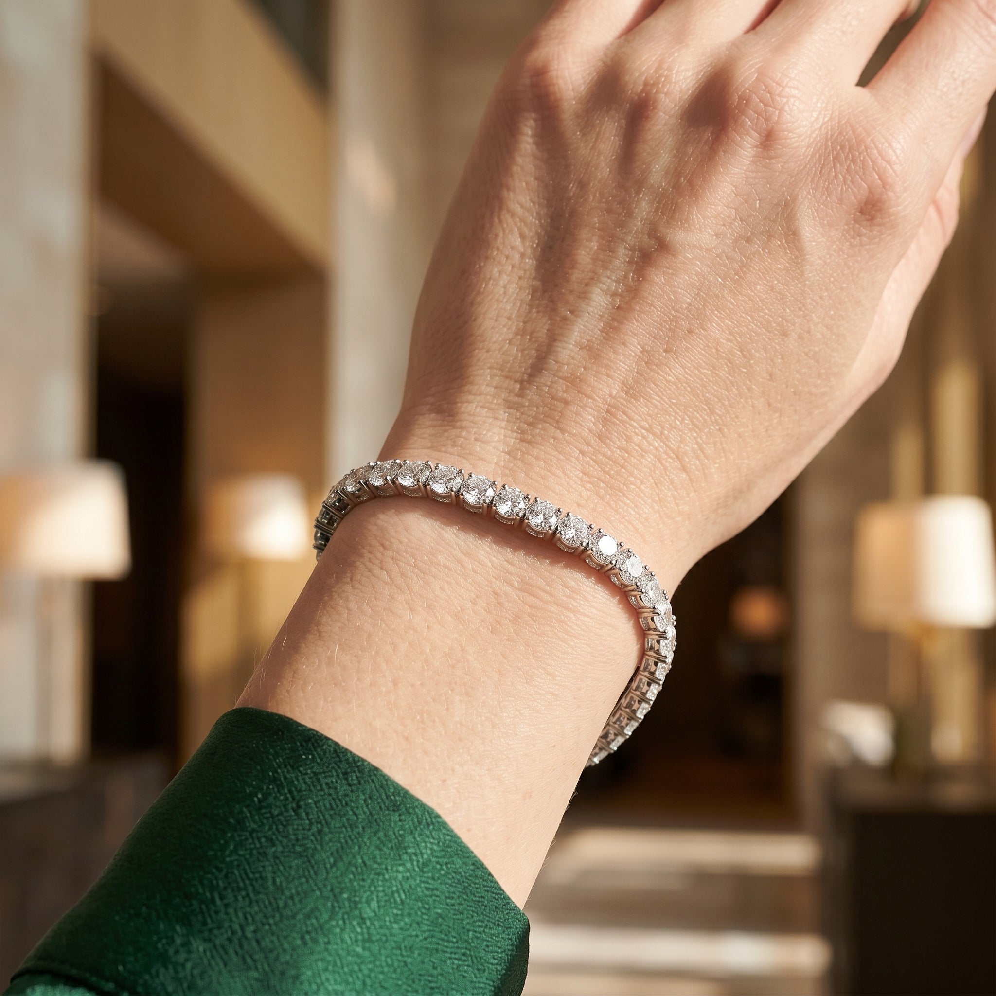 White Gold Plated Cubic Zirconia 4MM Tennis Bracelet – Rachel Glauber