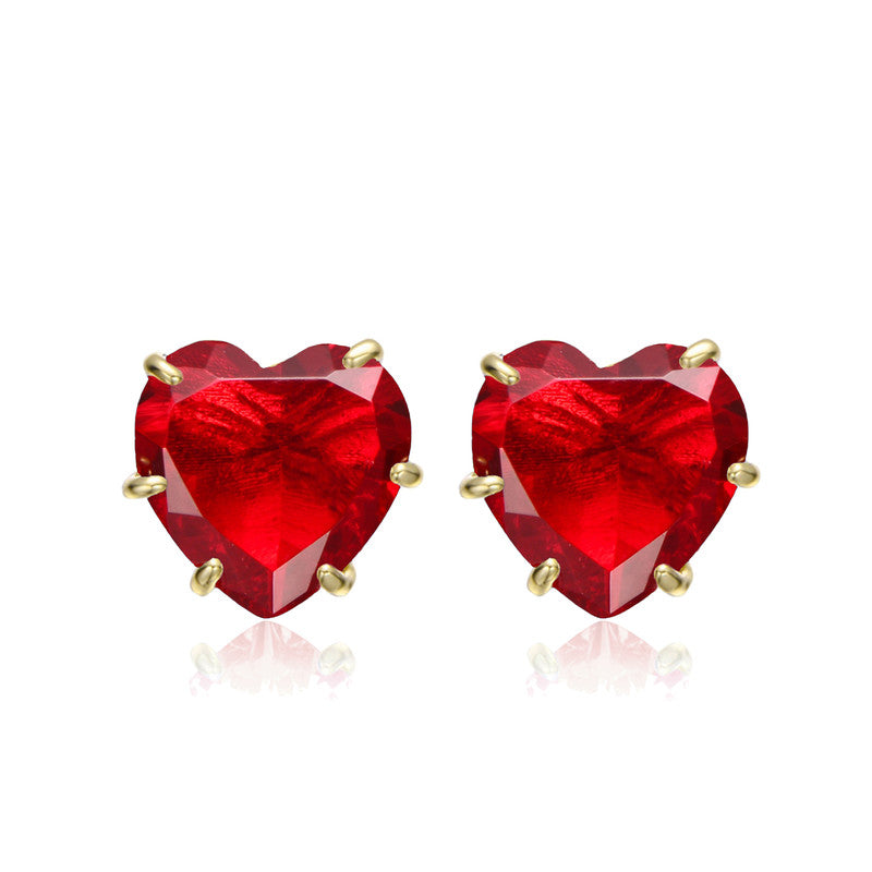 Heart-Shaped Colored Cubic Zirconia Stud Earrings – Rachel Glauber