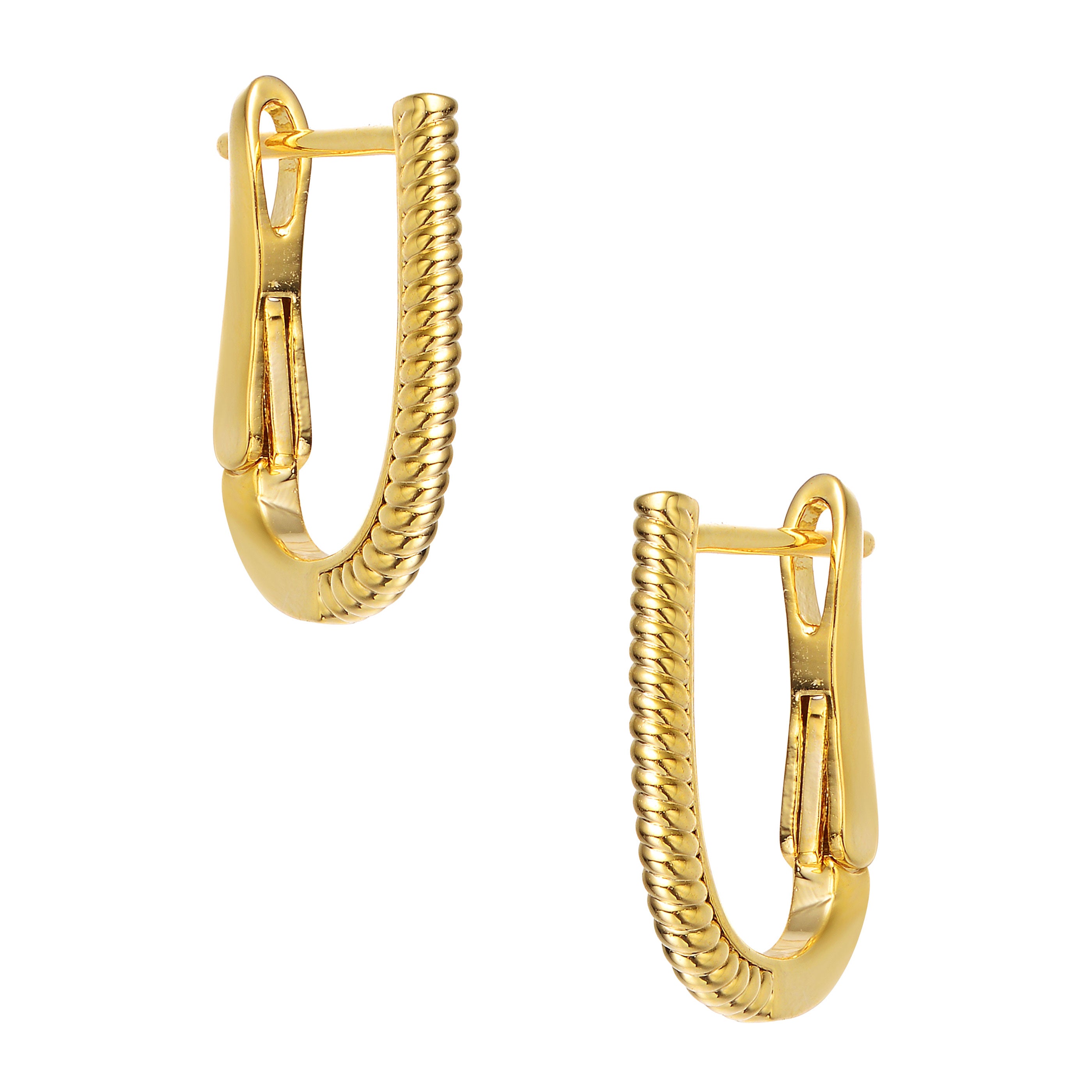 14K Gold Plated U Small Hoop Earrings For Teens Rachel Glauber