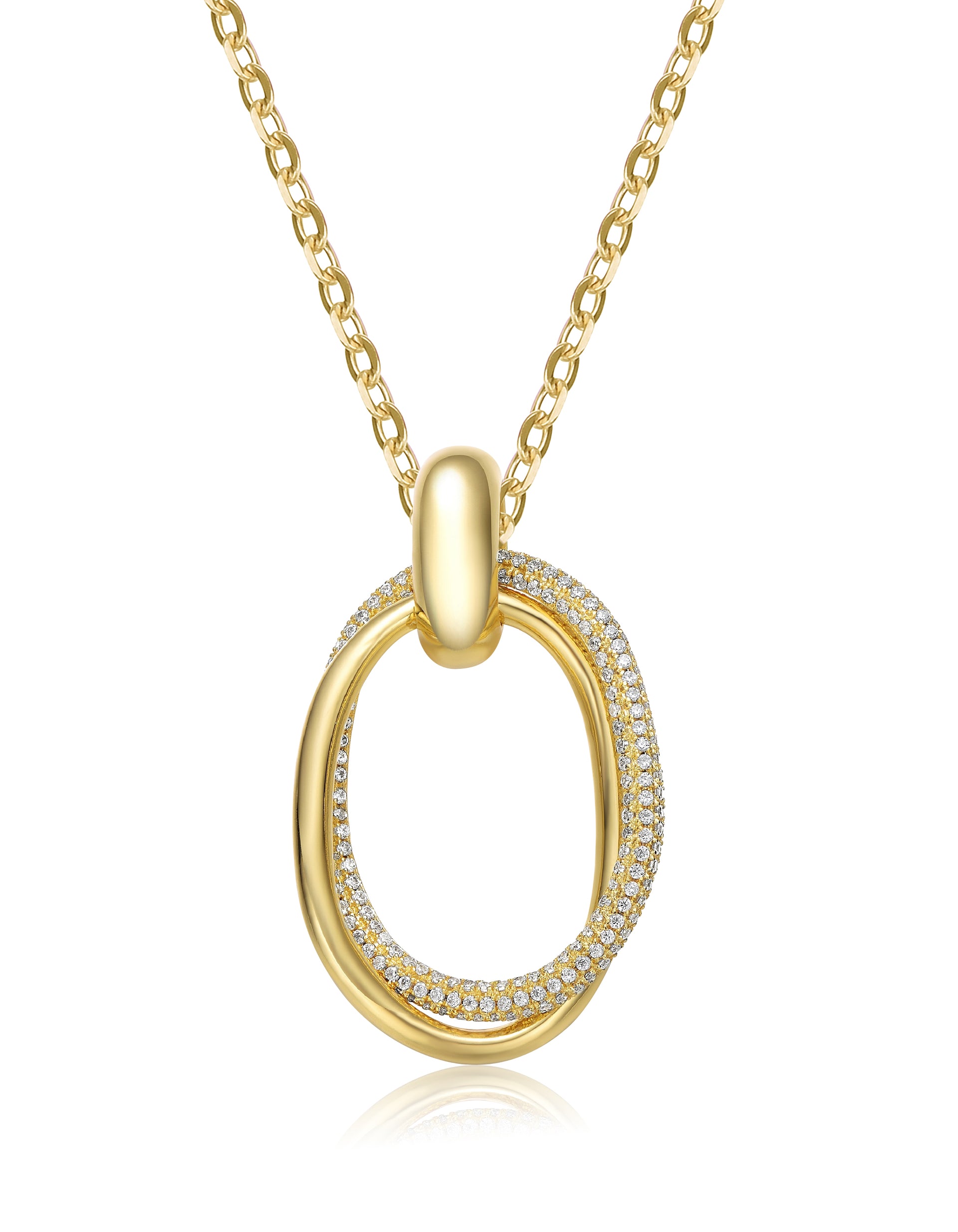 14k Gold Plated Sterlig Silver with Cubic Zirconia Double Entwined