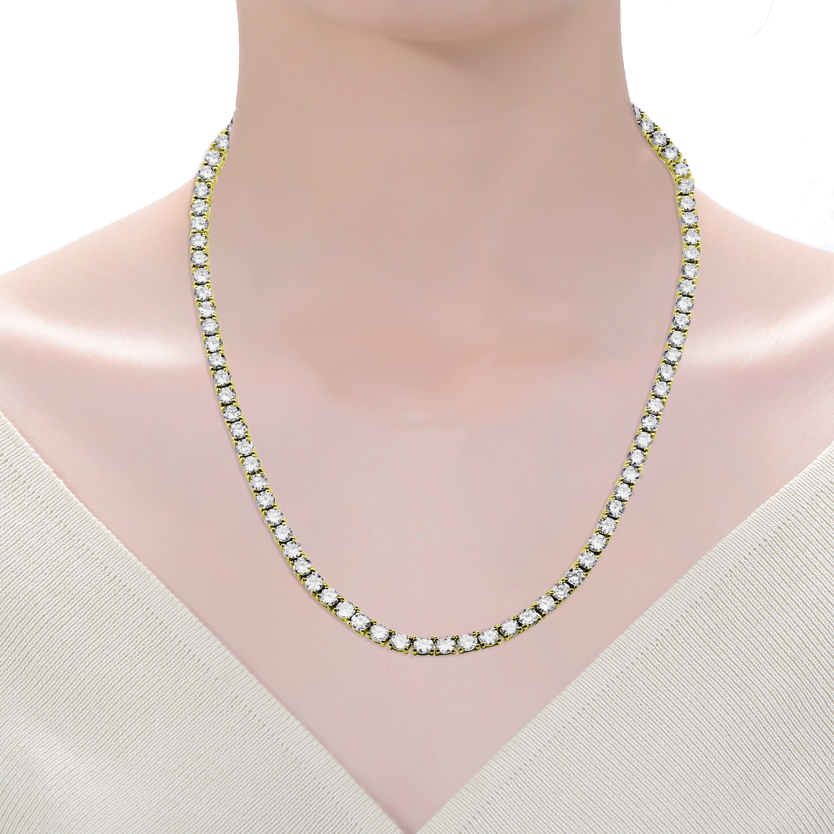 Cubic Zirconia 3MM Tennis Necklace – Rachel Glauber