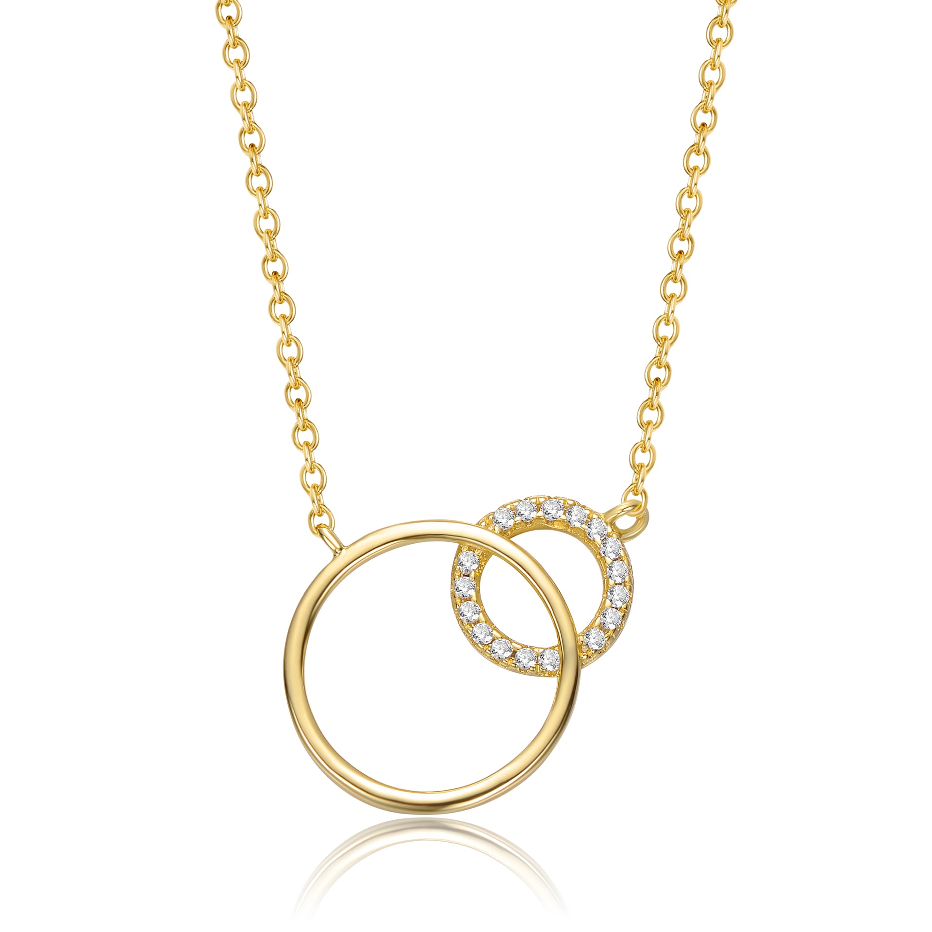 14k Gold Plated Cubic Zirconia Entwined Triple Eternity Circle